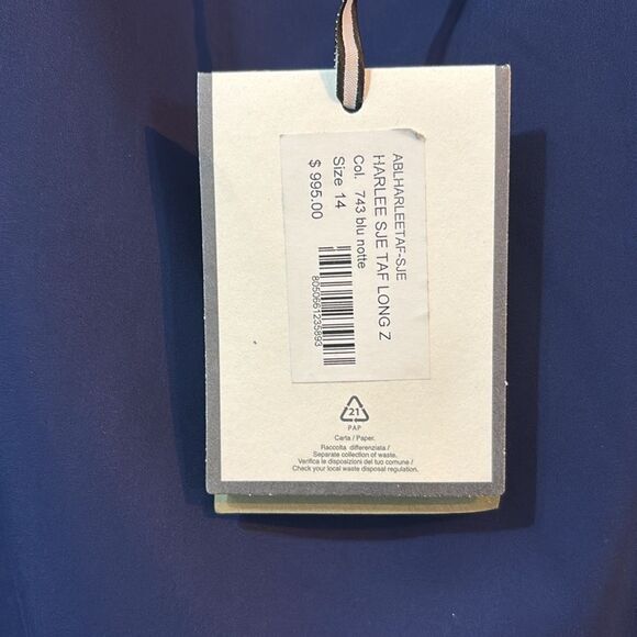 Chiara Boni La Petite Robe Harlee Bow Navy Blue Gown size 14 NWT $995 - Picture 4 of 6